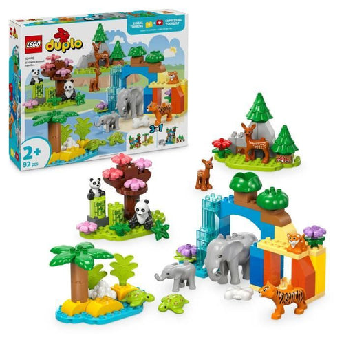 LEGO DUPLO My Town 10446 Famiglie di animali selvatici 3 in 1 - Giochi di apprendimento precoce con gli animali