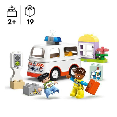 LEGO DUPLO 10447 L'ambulanza e l'autista - Giocattolo interattivo per bambini dai 2 anni in su