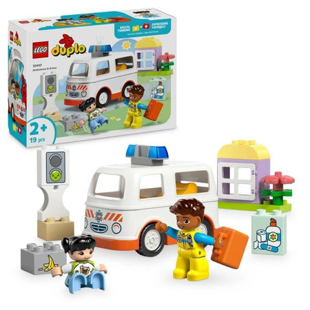 LEGO DUPLO 10447 L'ambulanza e l'autista - Giocattolo interattivo per bambini dai 2 anni in su