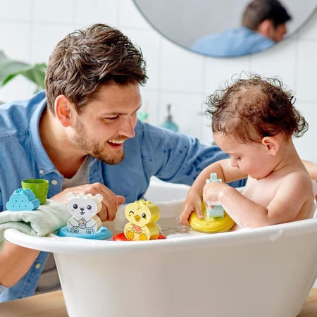 LEGO 10965 DUPLO Giocattolo da Bagno: Trenino Galleggiante degli Animali, Set Vasca da Bagno per Neonati e Bambini di età superiore a 1,5 anni con Anatra