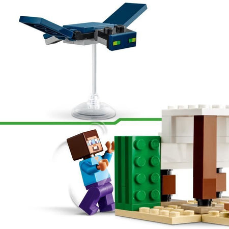 LEGO 21251 Minecraft Spedizione nel deserto di Steve, videogioco giocattolo, bioma con casa e minifigure
