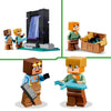 LEGO 21252 Minecraft L'Armeria, giocattolo con lavorazione delle armi con personaggi dei videogiochi, minifigure di Alex
