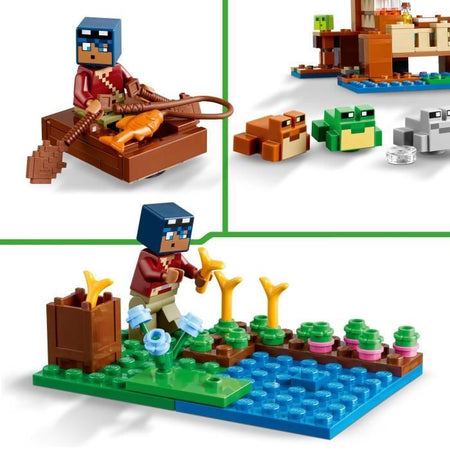 LEGO 21256 Minecraft La Casa delle Rane, Giocattolo con Minifigure di Animali, Personaggi: Zombie ed Esploratore
