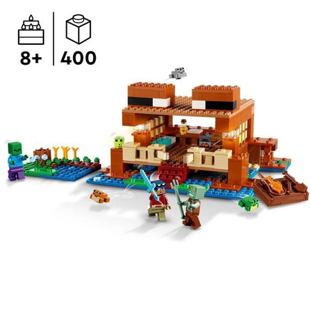 LEGO 21256 Minecraft La Casa delle Rane, Giocattolo con Minifigure di Animali, Personaggi: Zombie ed Esploratore
