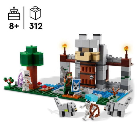 LEGO Minecraft 21261 La Fortezza del Lupo - Gioco di esplorazione a tema scheletri