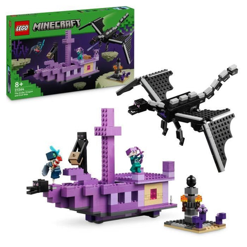 LEGO Minecraft 21264 Il Drago e la Nave Ender - Set ispirato al videogioco