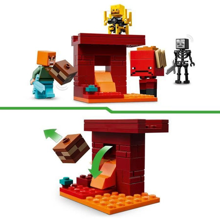 LEGO Minecraft 21266 Battaglia di lava del Nether - Giocattolo per gli appassionati di videogiochi