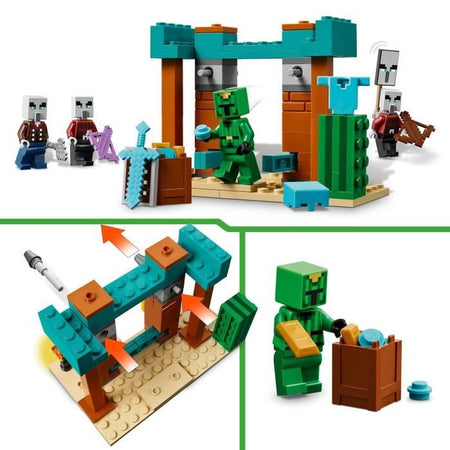 LEGO Minecraft 21267 Pattuglia degli abitanti del villaggio del deserto - Set da costruzione per bambini di 7 anni