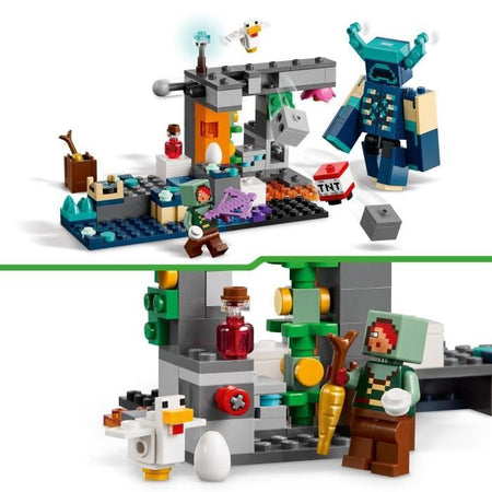 LEGO Minecraft 21274 Incontro con il Guardiano - Giocattolo da collezione per ragazzi dai 7 anni in su