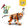 LEGO 31129 Creator 3-in-1 Sua Maestà la Tigre, Animali Giocattoli per Ragazze e Ragazzi dai 9 anni in su, Panda, Minifigure di Pesci
