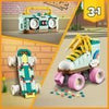 LEGO Creator 31148 Pattini a rotelle retrò 3 in 1, Giocattolo con Mini-Skateboard e Boombox, Decorazione retrò