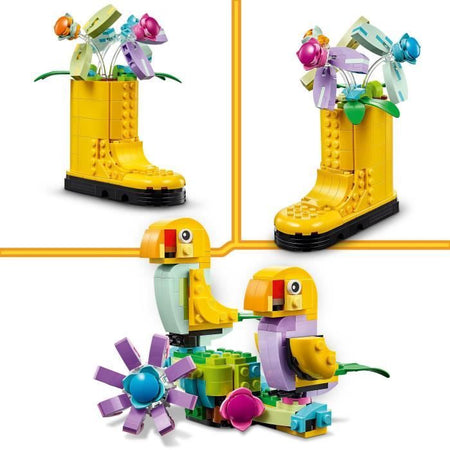 LEGO Creator 31149 Fiori nell'annaffiatoio 3 in 1, giocattolo per bambini, con annaffiatoio, mazzo di fiori e 2 uccelli