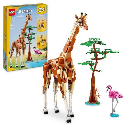 LEGO 31150 Creator 3in1 Safari Animali Selvatici, Giocattolo con Figure di Animali, Giraffa, Gazzelle e Leone
