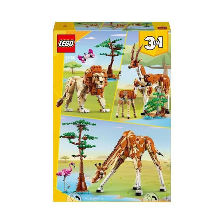 LEGO 31150 Creator 3in1 Safari Animali Selvatici, Giocattolo con Figure di Animali, Giraffa, Gazzelle e Leone