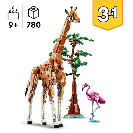 LEGO 31150 Creator 3in1 Safari Animali Selvatici, Giocattolo con Figure di Animali, Giraffa, Gazzelle e Leone