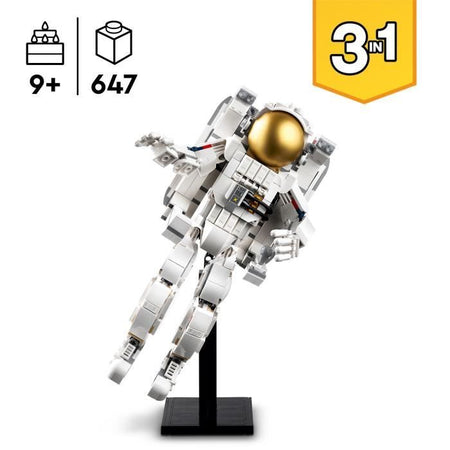 LEGO 31152 Creator Astronauta 3 in 1 nello spazio, Giocattolo costruibile con cane e Space Shuttle, Decorazione