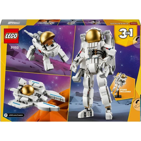 LEGO 31152 Creator Astronauta 3 in 1 nello spazio, Giocattolo costruibile con cane e Space Shuttle, Decorazione