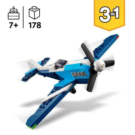 LEGO Creator 31160 Aereo 3-in-1: Aereo da corsa - Set da costruzione per bambini di 7 anni