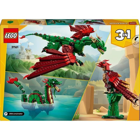 LEGO Creator 31161 Drago medievale 3 in 1 - Giocattolo da costruzione per ragazzi dai 9 anni in su