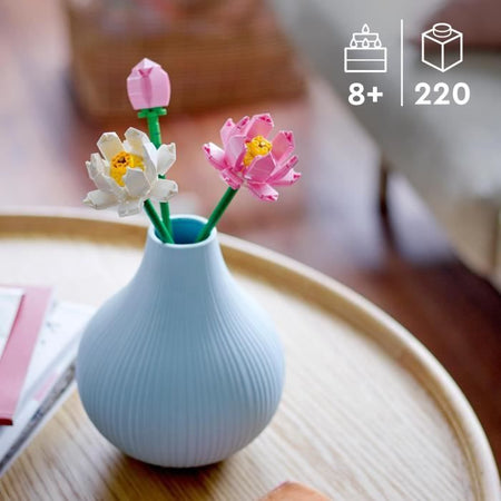 LEGO 40647 Creator Fiori di loto, kit di costruzione per ragazze e ragazzi dagli 8 anni, con 3 fiori artificiali