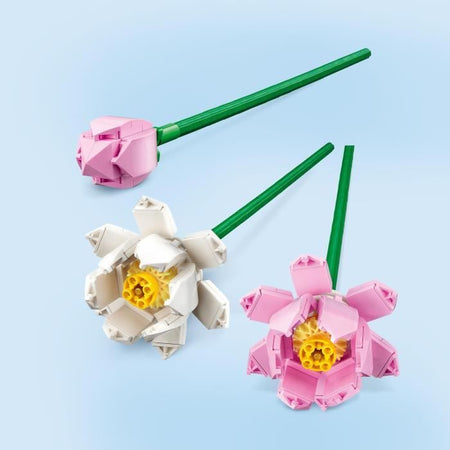 LEGO 40647 Creator Fiori di loto, kit di costruzione per ragazze e ragazzi dagli 8 anni, con 3 fiori artificiali