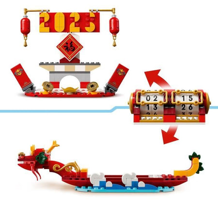 Calendario delle festività LEGO 40678 - Idea regalo e giocattolo per il Capodanno lunare 2 in 1
