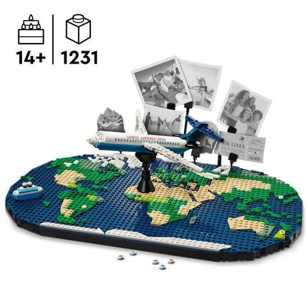 LEGO Family 41838 Ricordi di viaggio - Mappa del mondo - Regalo per i viaggiatori