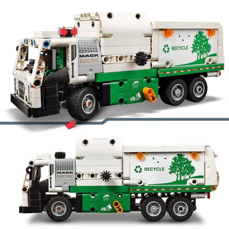 LEGO Technic 42167 Mack LR Camion della spazzatura elettrico, camion elettrico giocattolo, veicolo per il riciclaggio