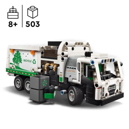 LEGO Technic 42167 Mack LR Camion della spazzatura elettrico, camion elettrico giocattolo, veicolo per il riciclaggio