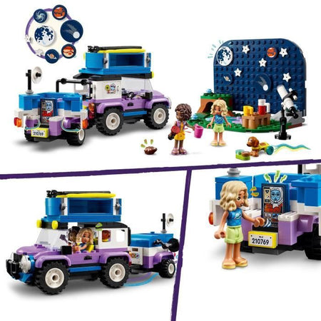 LEGO Friends 42603 Camper che osserva le stelle, giocattolo per bambini, con personaggi di animali e mini-doll