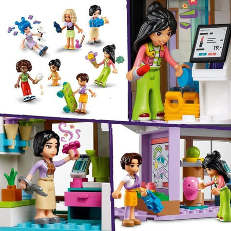 LEGO Friends 42604 Centro commerciale di Heartlake City, bambola giocattolo per ragazze e ragazzi, kit di personaggi