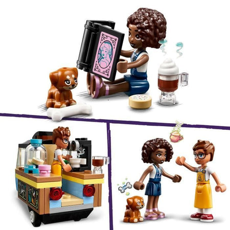 LEGO Friends 42606 Carretto mobile dei dolci, giocattolo educativo con le minifigure dei cani Aliya, Jules e Aira