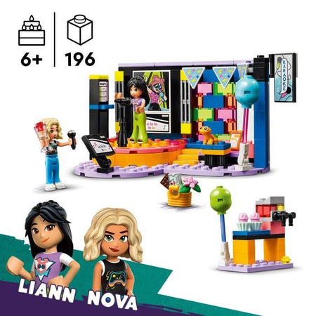 LEGO Friends 42610 Karaoke, giocattolo musicale con bambole e personaggi Liann e Nova e un geco