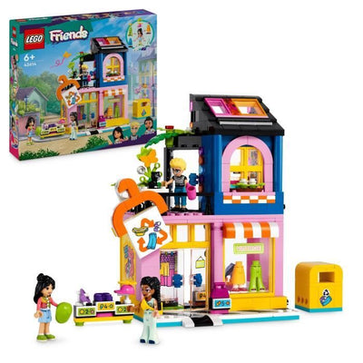LEGO Friends Negozio di abbigliamento vintage, modello con mini-doll di Olly, Liann e Jordin e un gatto 42614 Friends, 42614