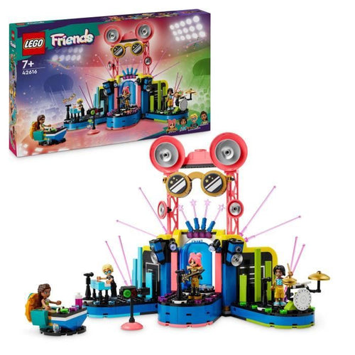LEGO Friends 42616 Spettacolo musicale di Heartlake City, giocattolo con 4 minifigure di Andrea, scena e strumenti
