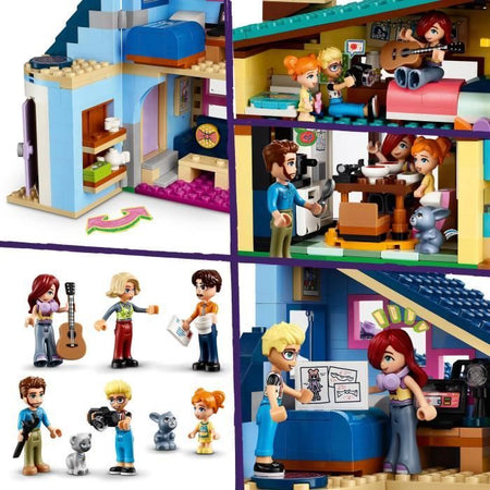 LEGO 42620 Friends Le case della famiglia di Olly e Paisley, bambola giocattolo con personaggi e accessori
