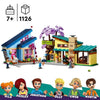 LEGO 42620 Friends Le case della famiglia di Olly e Paisley, bambola giocattolo con personaggi e accessori
