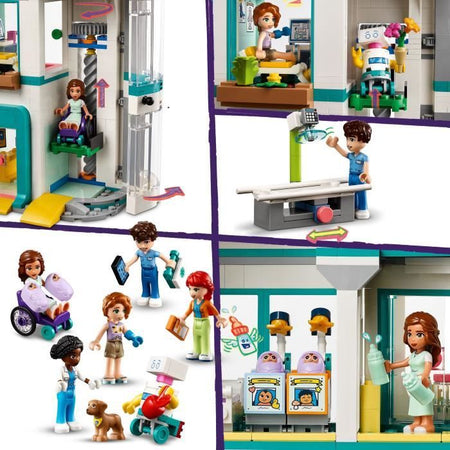 LEGO 42621 Friends Ospedale di Heartlake City, giocattolo con elicottero e minifigure tra cui Autunno e un cane