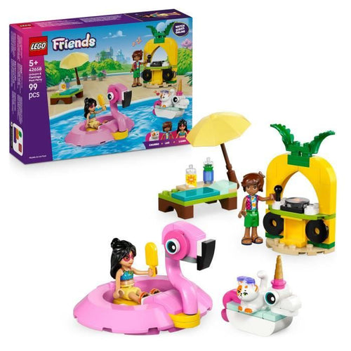LEGO Friends 42658 Festa in piscina con unicorno e fenicotteri galleggianti, età 5 anni