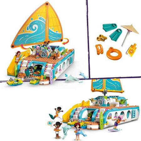 LEGO Friends 42664 Avventura in barca - Set di gioco creativo per bambine dagli 8 anni con i delfini