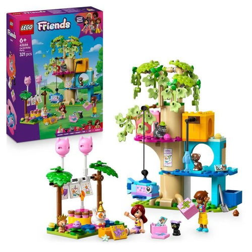 LEGO Friends 42666 Festa di compleanno e albero per gatti - Gioco per bambine dai 6 anni in su