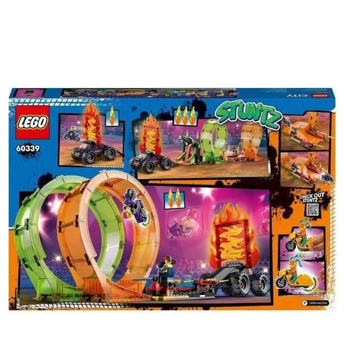 LEGO 60339 City Stuntz Arena per acrobazie con doppio circuito, Monster Truck con rampa e minifigure di acrobazie, dai 7 anni in su