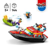 LEGO CITY 60373 La barca di salvataggio dei pompieri, giocattolo galleggiante, jetpack e minifigurine