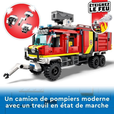 LEGO CITY 60374 Il camion di intervento dei pompieri, giocattolo con droni moderni e figurine