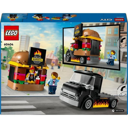LEGO City Burgers Food Truck, furgone giocattolo, 60404, gioco di fantasia con furgone e minifigure
