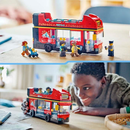 LEGO City 60407 Autobus rosso a due piani, autobus giocattolo, veicolo per bambini dai 7 anni