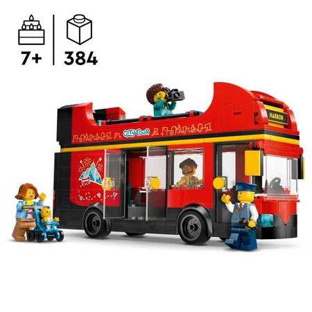 LEGO City 60407 Autobus rosso a due piani, autobus giocattolo, veicolo per bambini dai 7 anni
