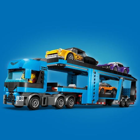 LEGO City 60408 Bisarca di auto sportive, 4 veicoli per bambini