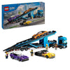 LEGO City 60408 Bisarca di auto sportive, 4 veicoli per bambini