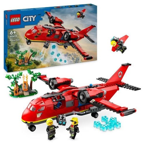LEGO City 60413 Aereo dei vigili del fuoco, giocattolo con 3 minifigure di pilota e pompiere